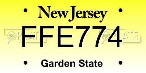 FFE774 New Jersey License Plate