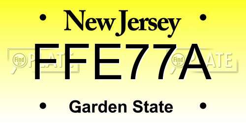 FFE77A New Jersey License Plate