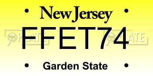 FFET74 New Jersey License Plate