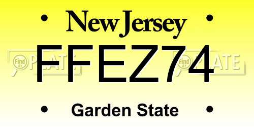 FFEZ74 New Jersey License Plate