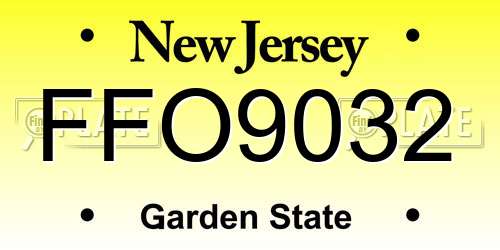FFO9032 New Jersey License Plate