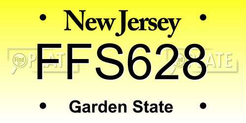 FFS628 New Jersey License Plate