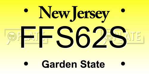 FFS62S New Jersey License Plate