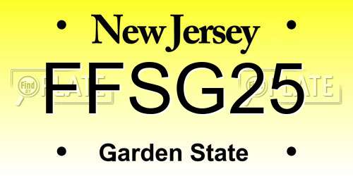 FFSG25 New Jersey License Plate