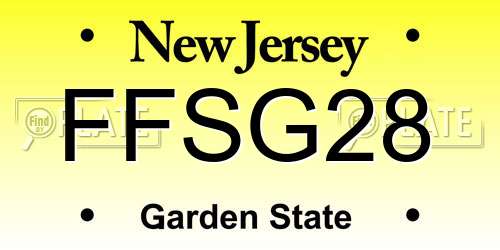 FFSG28 New Jersey License Plate