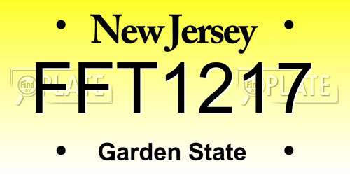 FFT1217 New Jersey License Plate