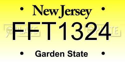 FFT1324 New Jersey License Plate