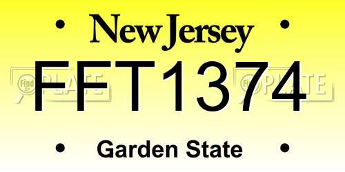 FFT1374 New Jersey License Plate