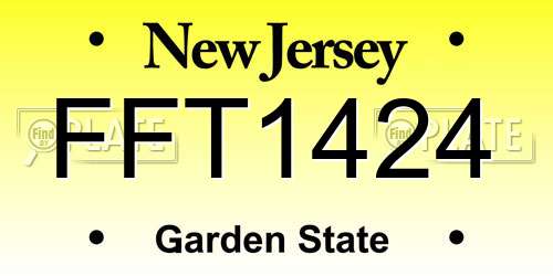 FFT1424 New Jersey License Plate