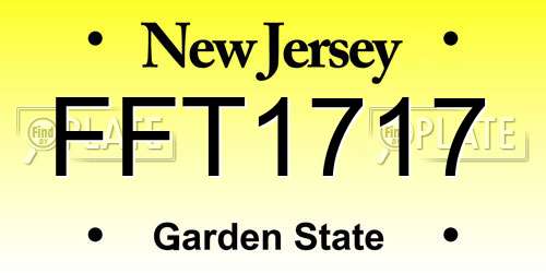 FFT1717 New Jersey License Plate