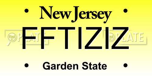 FFTIZIZ New Jersey License Plate