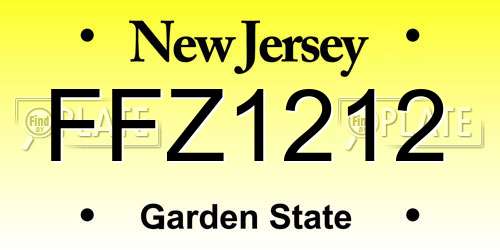 FFZ1212 New Jersey License Plate