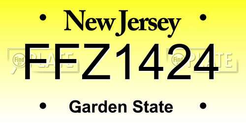 FFZ1424 New Jersey License Plate