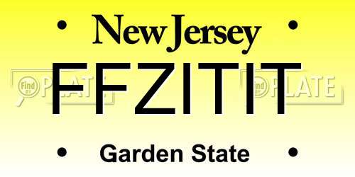 FFZITIT New Jersey License Plate