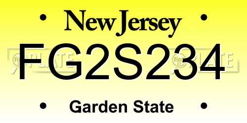 FG2S234 New Jersey License Plate