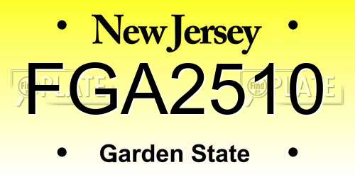 FGA2510 New Jersey License Plate