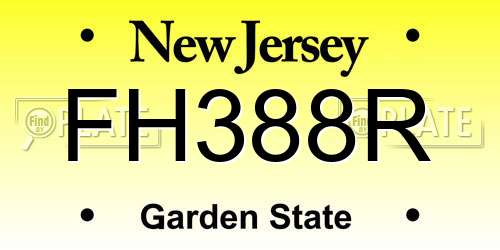 FH388R New Jersey License Plate