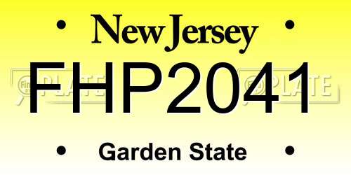 FHP2041 New Jersey License Plate
