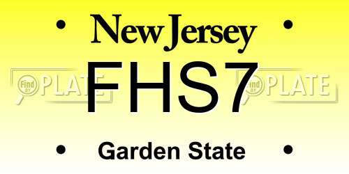 FHS7 New Jersey License Plate