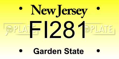 FI281 New Jersey License Plate