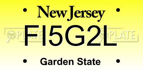 FI5G2L New Jersey License Plate