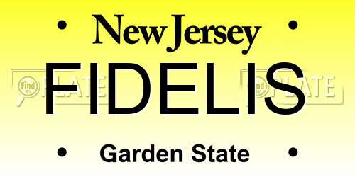 FIDELIS New Jersey License Plate
