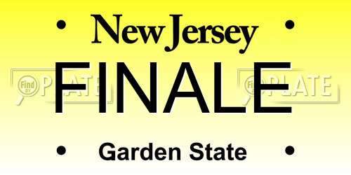 FINALE New Jersey License Plate