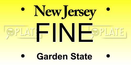 FINE New Jersey License Plate