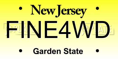 FINE4WD New Jersey License Plate