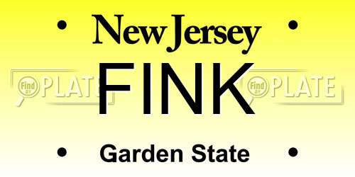 FINK New Jersey License Plate