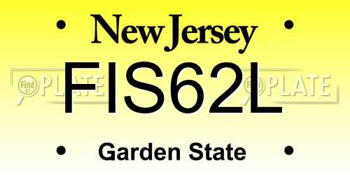 FIS62L New Jersey License Plate