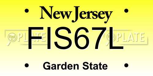 FIS67L New Jersey License Plate