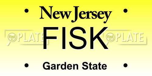 FISK New Jersey License Plate