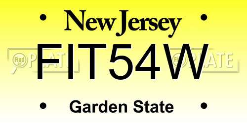 FIT54W New Jersey License Plate