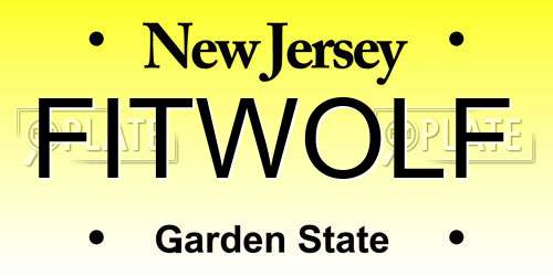 FITWOLF New Jersey License Plate