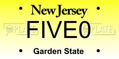 FIVE0 New Jersey License Plate