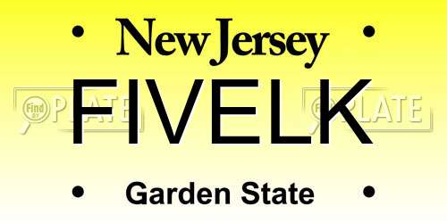 FIVELK New Jersey License Plate
