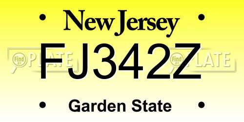 FJ342Z New Jersey License Plate