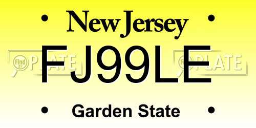 FJ99LE New Jersey License Plate