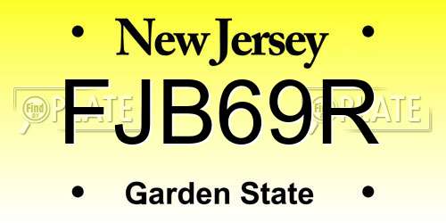 FJB69R New Jersey License Plate