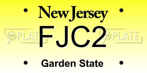 FJC2 New Jersey License Plate