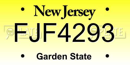 FJF4293 New Jersey License Plate