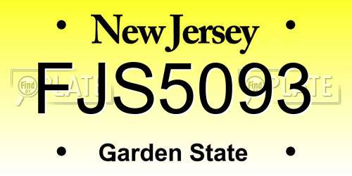 FJS5093 New Jersey License Plate