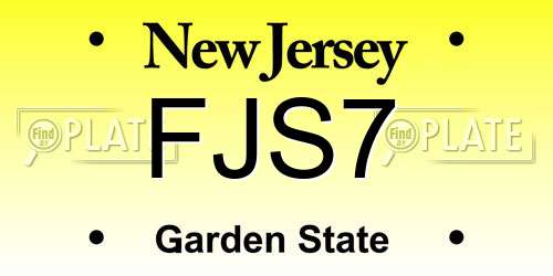 FJS7 New Jersey License Plate