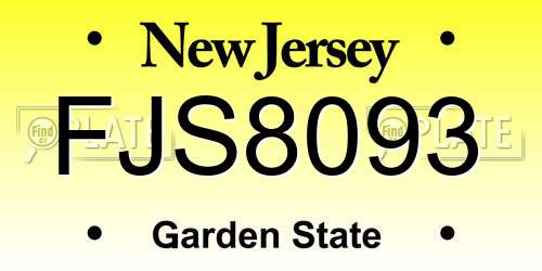 FJS8093 New Jersey License Plate
