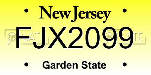 FJX2099 New Jersey License Plate