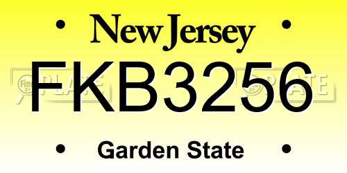 FKB3256 New Jersey License Plate