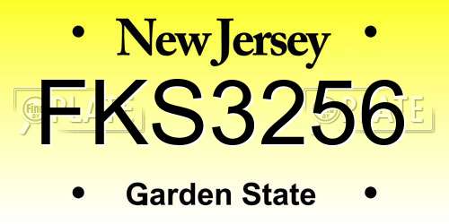 FKS3256 New Jersey License Plate