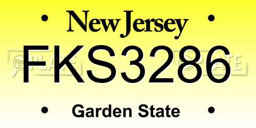 FKS3286 New Jersey License Plate