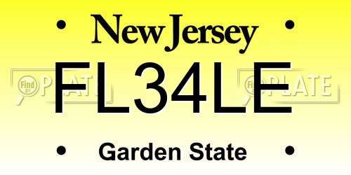 FL34LE New Jersey License Plate